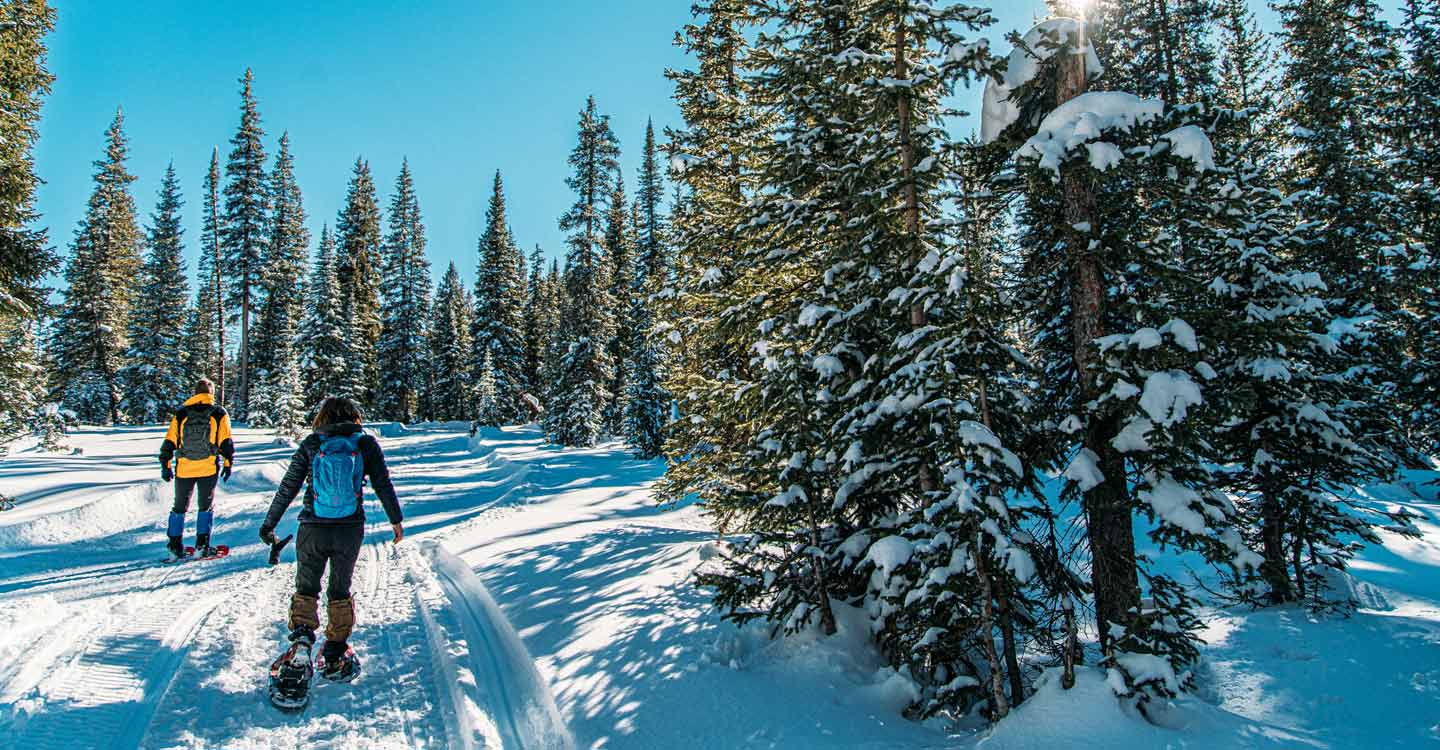 Snowshoeing in Vermont winter wilderness