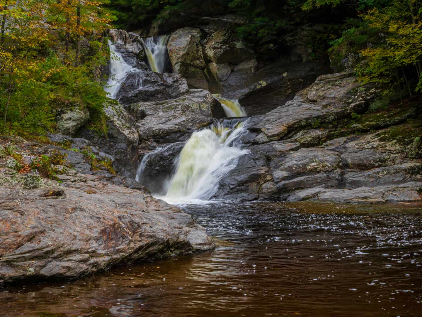 Bolton Potholes Waterfall in Vermont