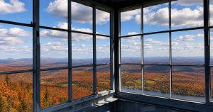 Vermont fall foliage from the Mount Elmore Fire Tower in Elmore State Park