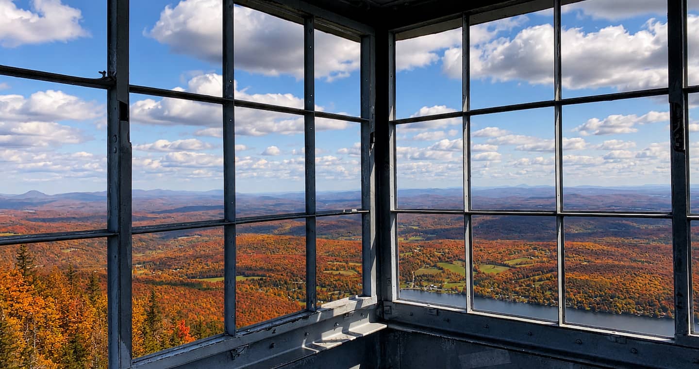 Vermont fall foliage from the Mount Elmore Fire Tower in Elmore State Park