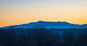 Mount Mansfield Mountain in Vermont before sunrise