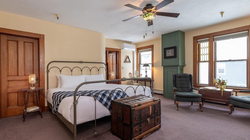 Queen Wooden Bed in Room 2